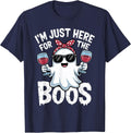 I'm Just Here for The Boos Halloween Ghost T-Shirt - Navy Blue