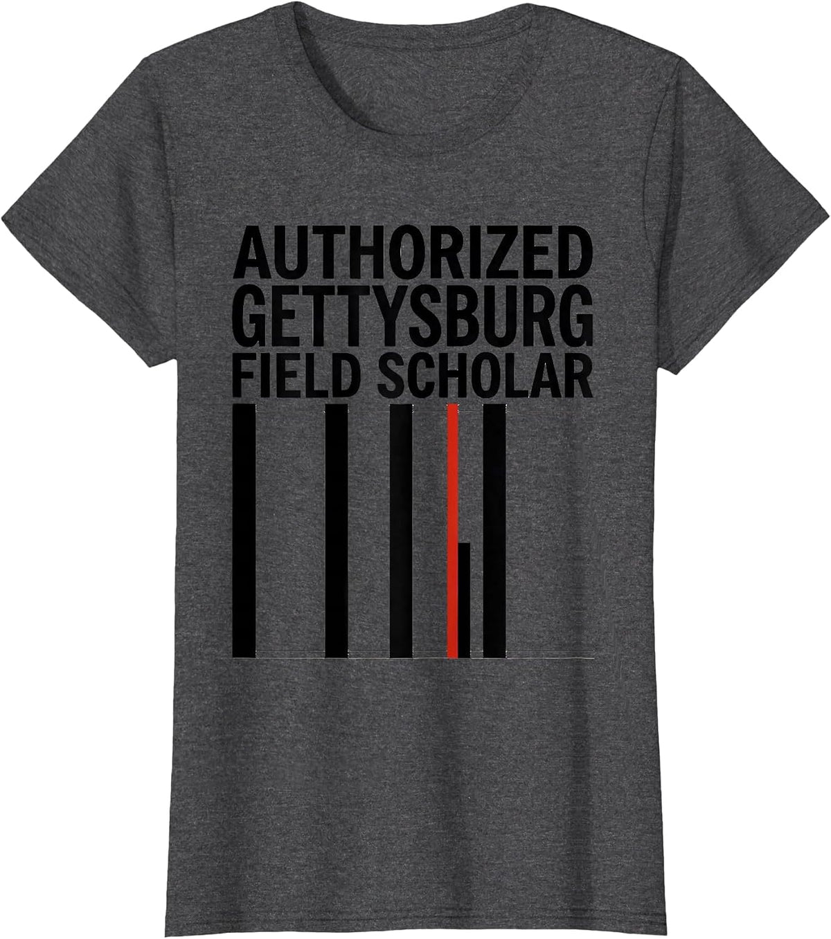 Women's Authorized Gettysburg Field Scholar Minimalist Civil War T-Shirt - Dark Heather Grey