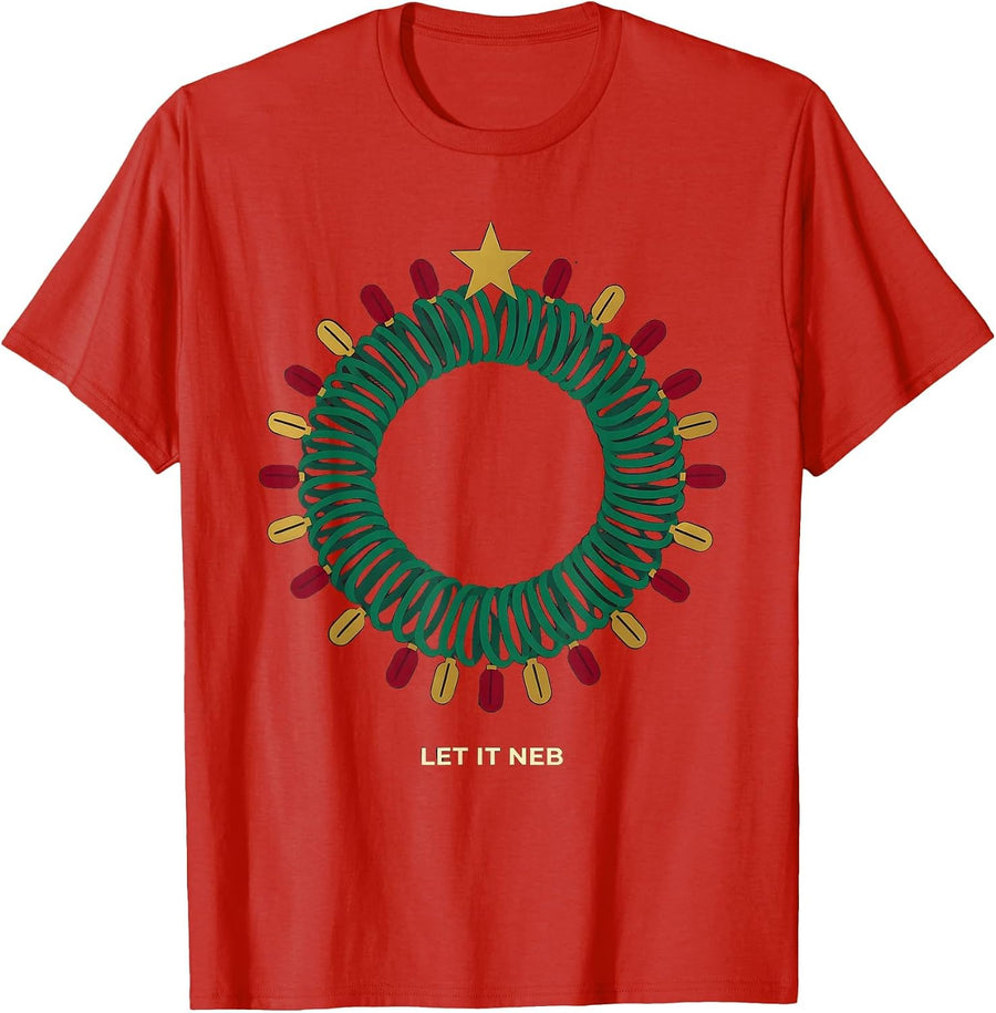 Men's Let It Neb Funny Respiratory Therapist Christmas RT Humor T-Shirt - Red