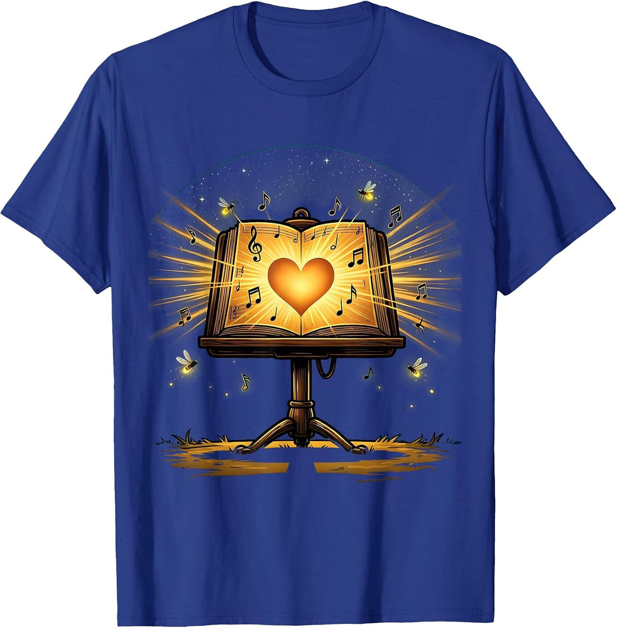 Music Stand Glowing Lantern Night Music Teacher T-Shirt - Royal Blue