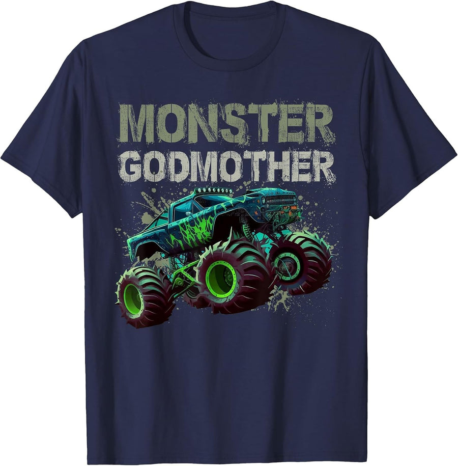 Monster Truck Godmother Family Matching Monster Truck Lovers T-Shirt - Navy Blue