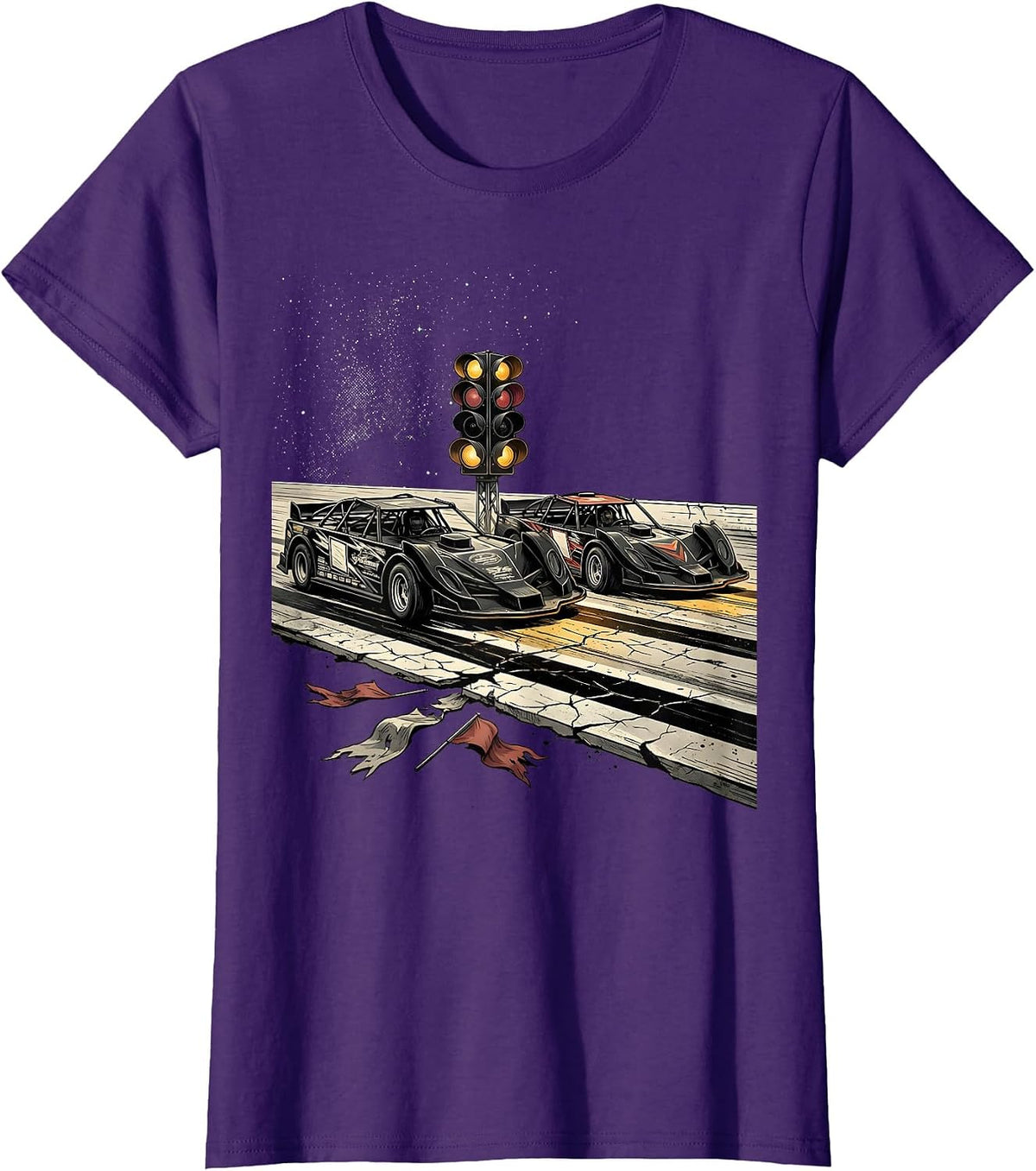 Women's Sprint Cars Patriotic RC Racer American Flag Hobbyist T-Shirt - Purple