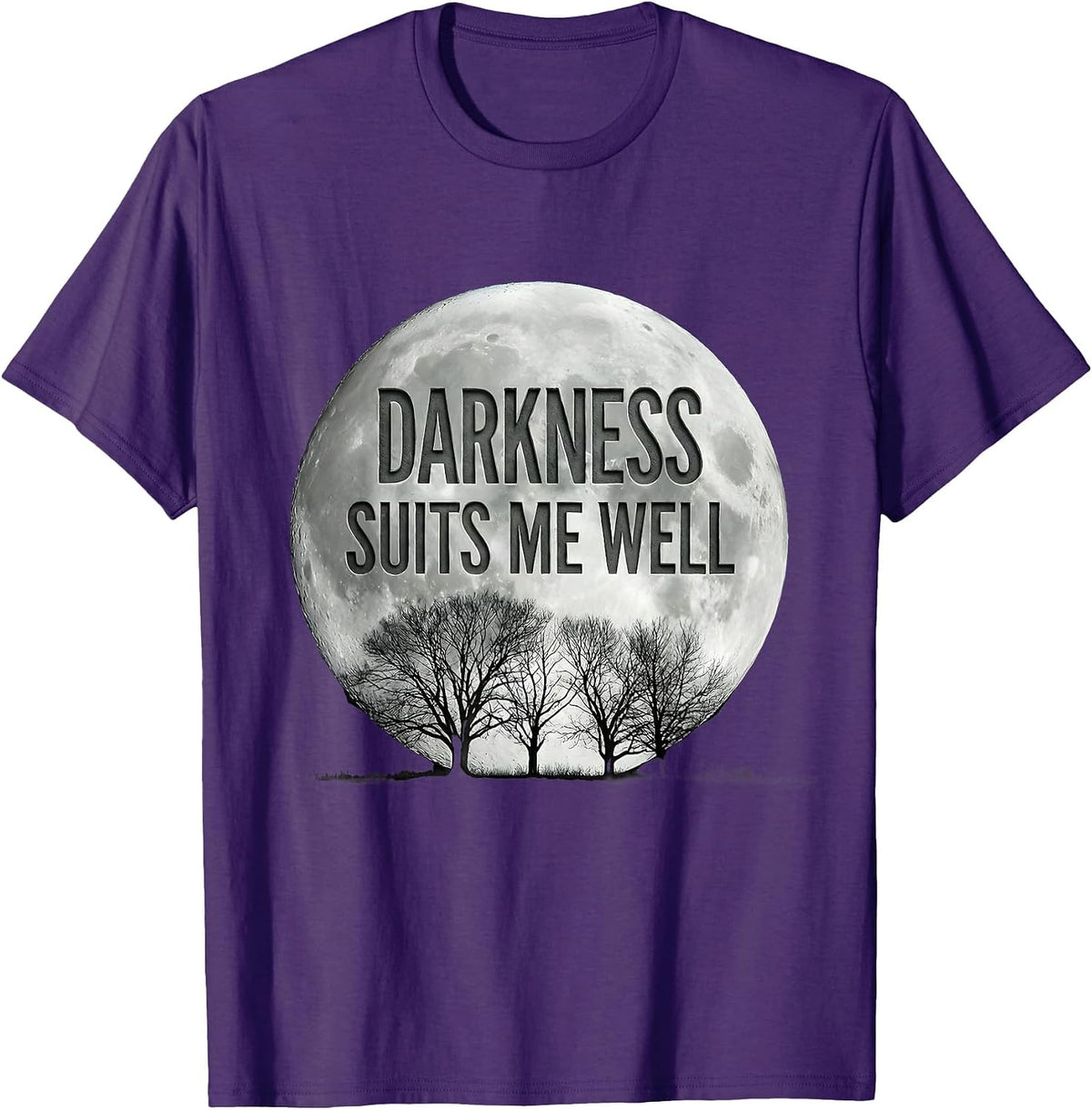 Darkness Suits Me Well Goth Aesthetic Design T-Shirt - Purple