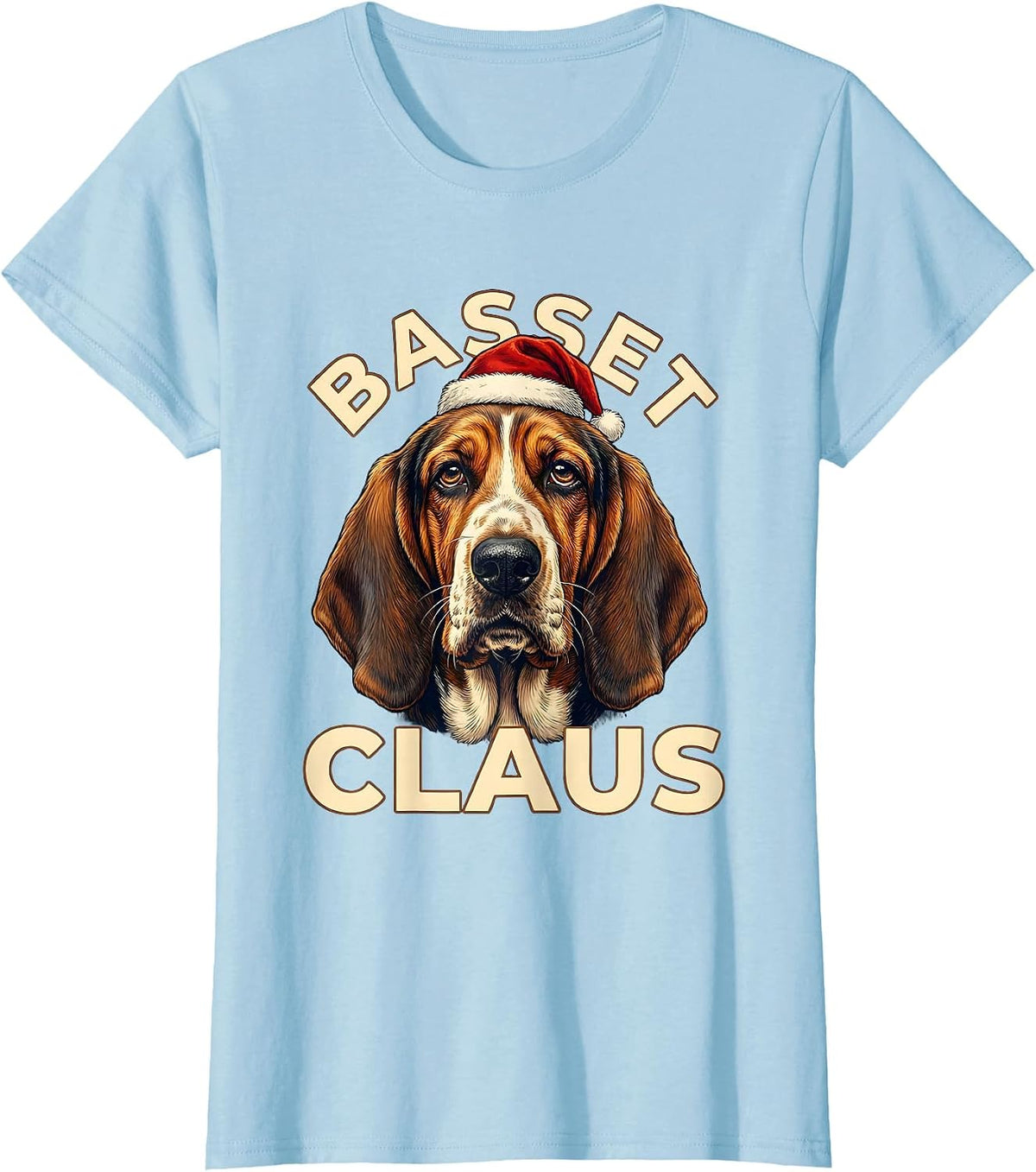 Basset Claus Funny Basset Hound Christmas Dog Lover Gift T-Shirt - Baby Blue
