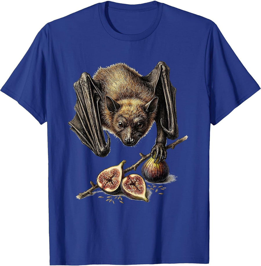 Herbarium Fruit Bat Botanical Bat Lover Halloween T-Shirt - Royal Blue