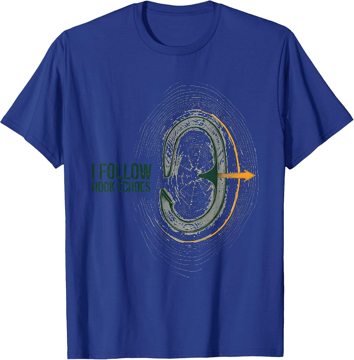 I Follow Hook Echoes Topographic Contour Storm Chaser T-Shirt - Royal Blue