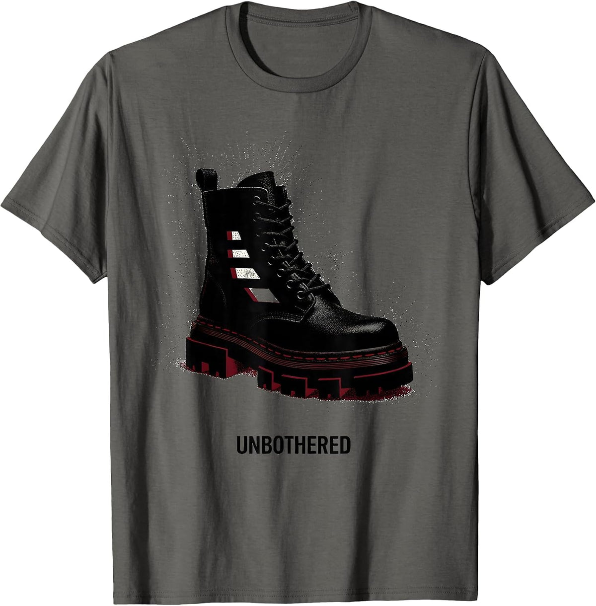 Men's Unbothered Y2K Grunge Goth Alt Aesthetic Streetwear T-Shirt - Asphalt Grey