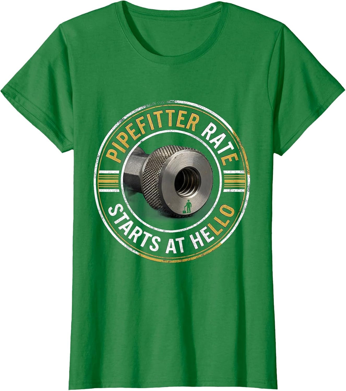Women's Pipefitter Rate Starts At Hello Funny Sarcastic Plumbing T-Shirt - Kelly Green