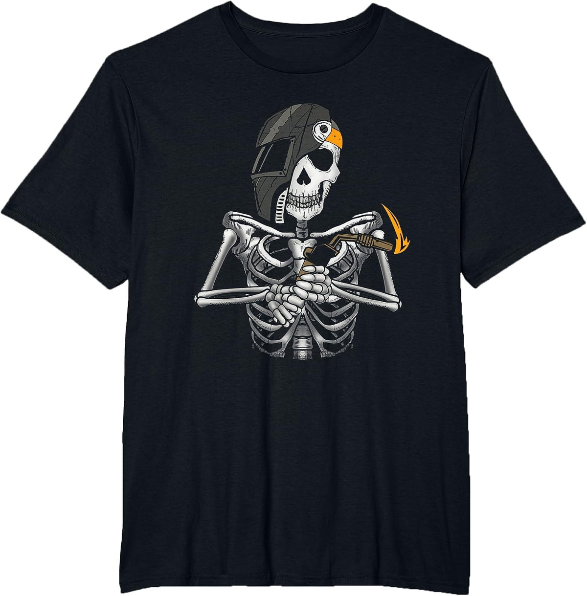 Welding Arc Welder Skeleton Skull Tig Gas Welding Horror T-Shirt - Black