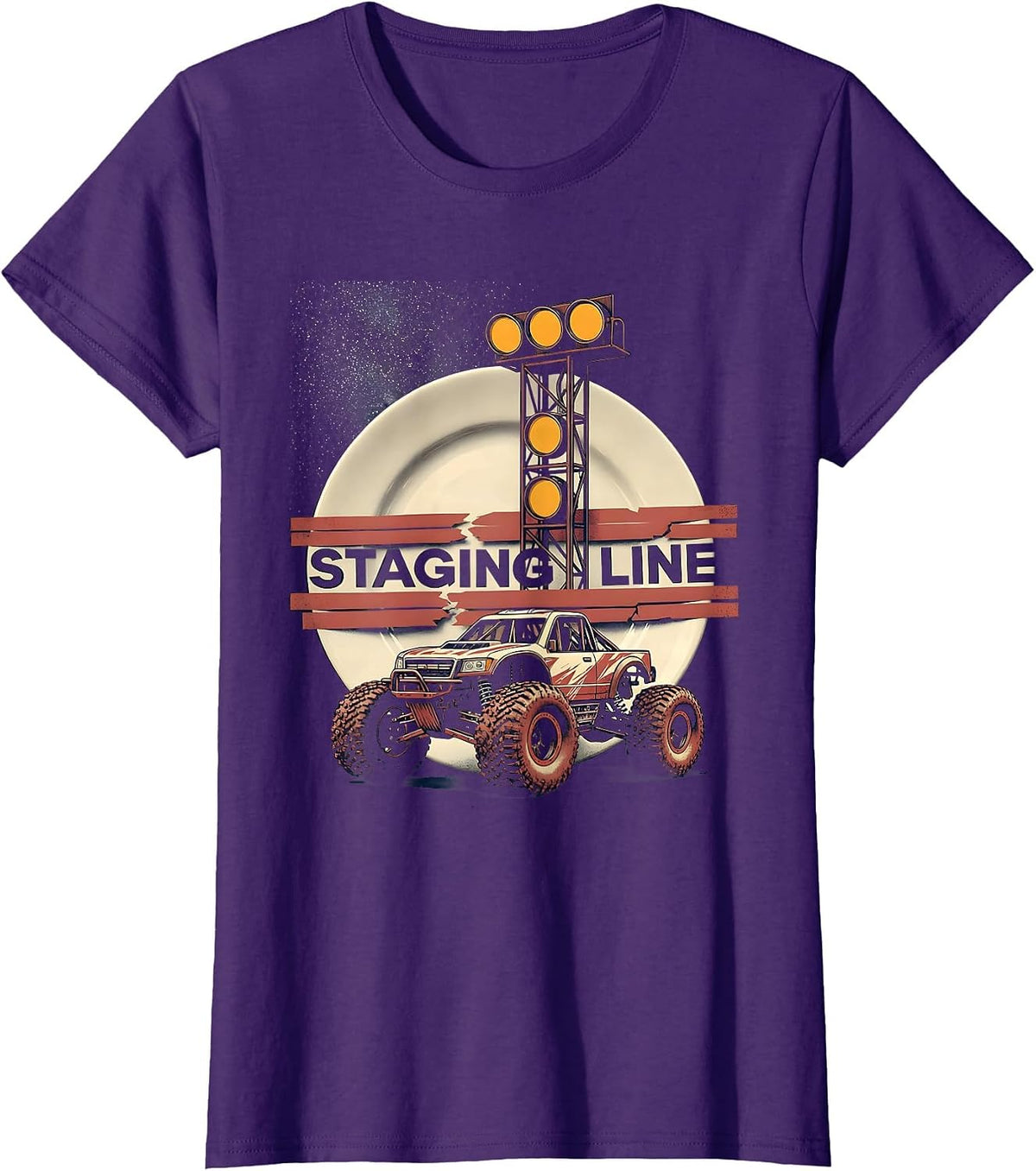 Women's Staging Line Patriotic RC Racing Drag Strip Hobbyist Gift T-Shirt - Purple