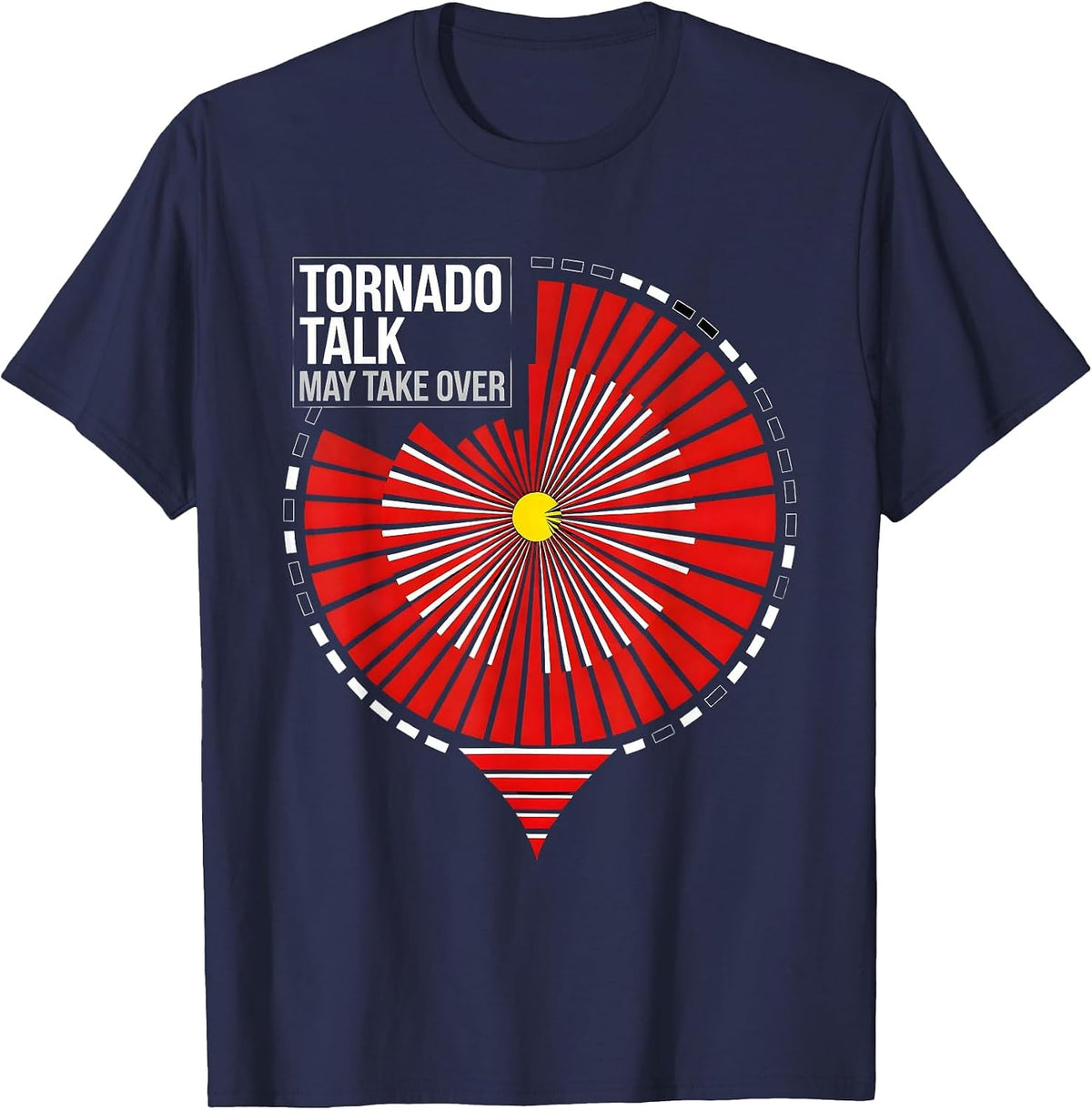 Tornado Talk May Take Over Bauhaus Modernist Storm Chaser T-Shirt - Navy Blue
