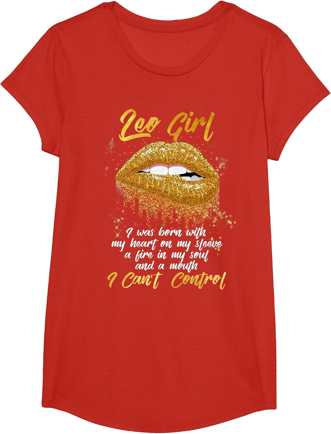 I'm a Leo Girl Shirt Funny Birthday T-Shirt for Women T-Shirt - Girls Red