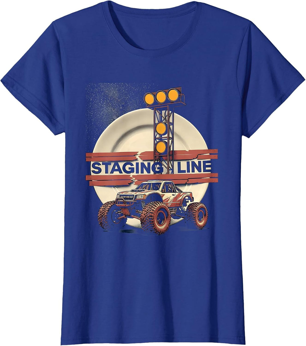 Women's Staging Line Patriotic RC Racing Drag Strip Hobbyist Gift T-Shirt - Royal Blue