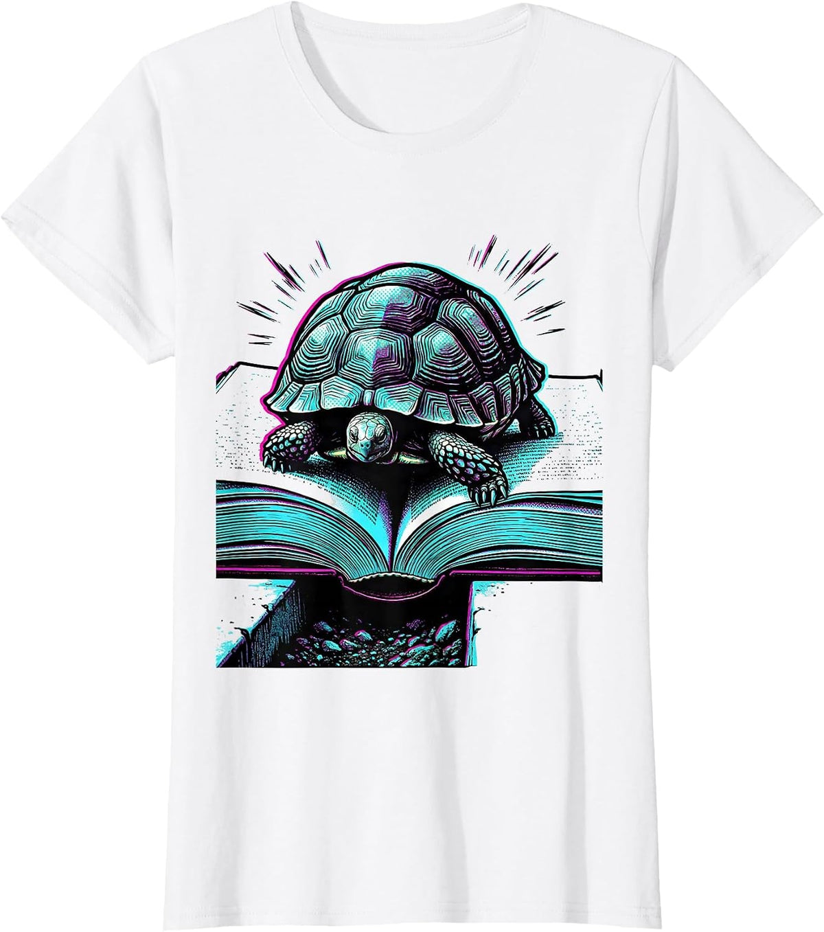 Domed Tortoise Book Humor Pet Lover Gift T-Shirt - White
