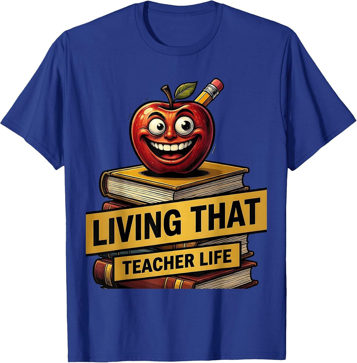 Living That Teacher Life Third Grade Design T-Shirt - Royal Blue