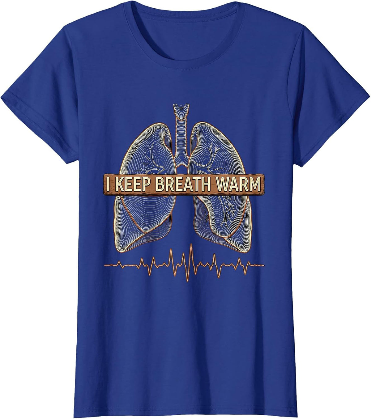 Women's I Keep Breath Warm Topographic Contour Respiratory Therapist T-Shirt - Royal Blue