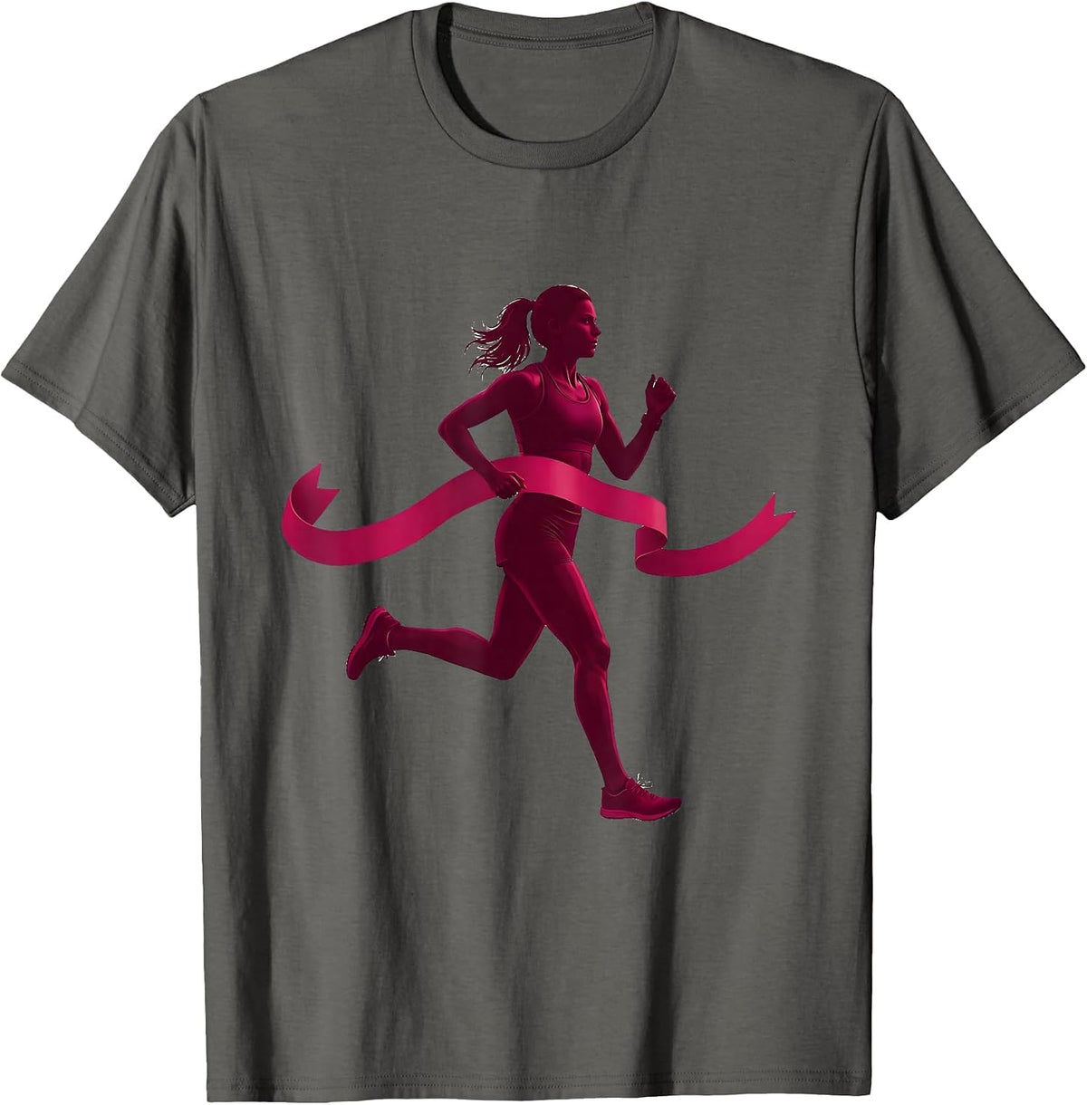 Labor Day Marathon Finish Line Runner Graphic T-Shirt - Asphalt Grey