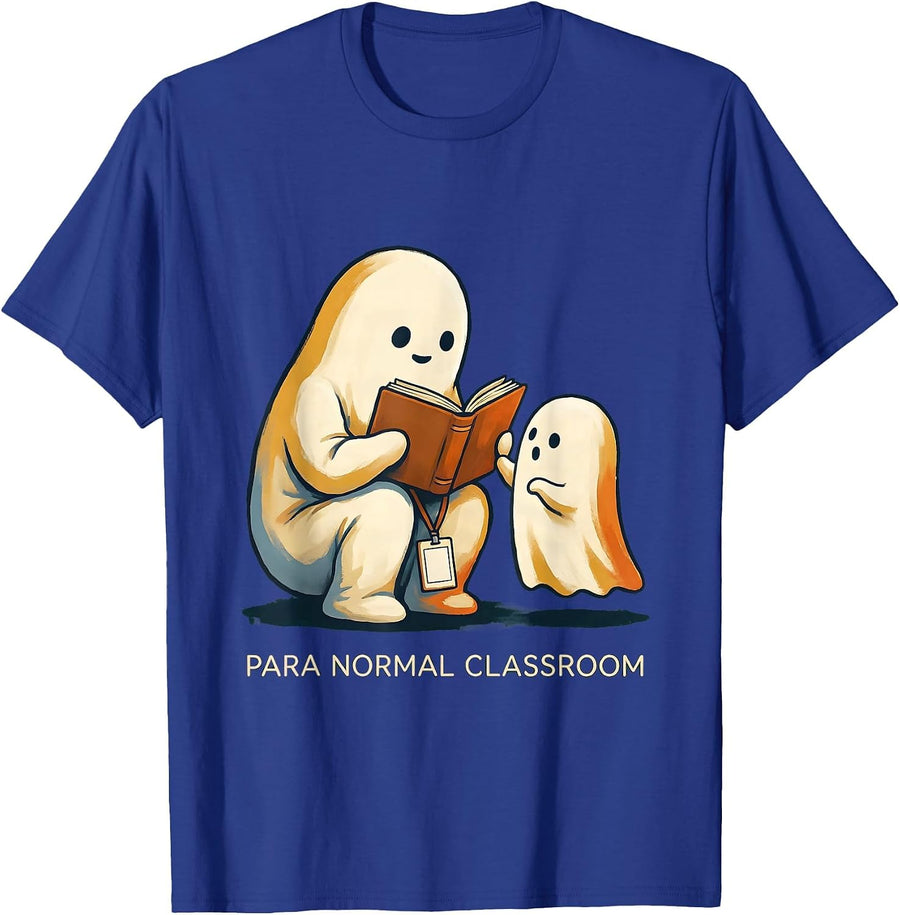Para Normal Classroom Storybook Ghost Paraprofessional T-Shirt - Royal Blue