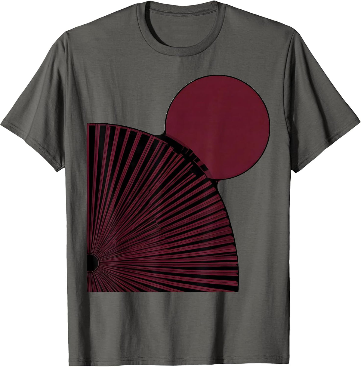 Men's Radial Fan Geometric Cranberry Sauce Thanksgiving Food Humor T-Shirt - Asphalt Grey