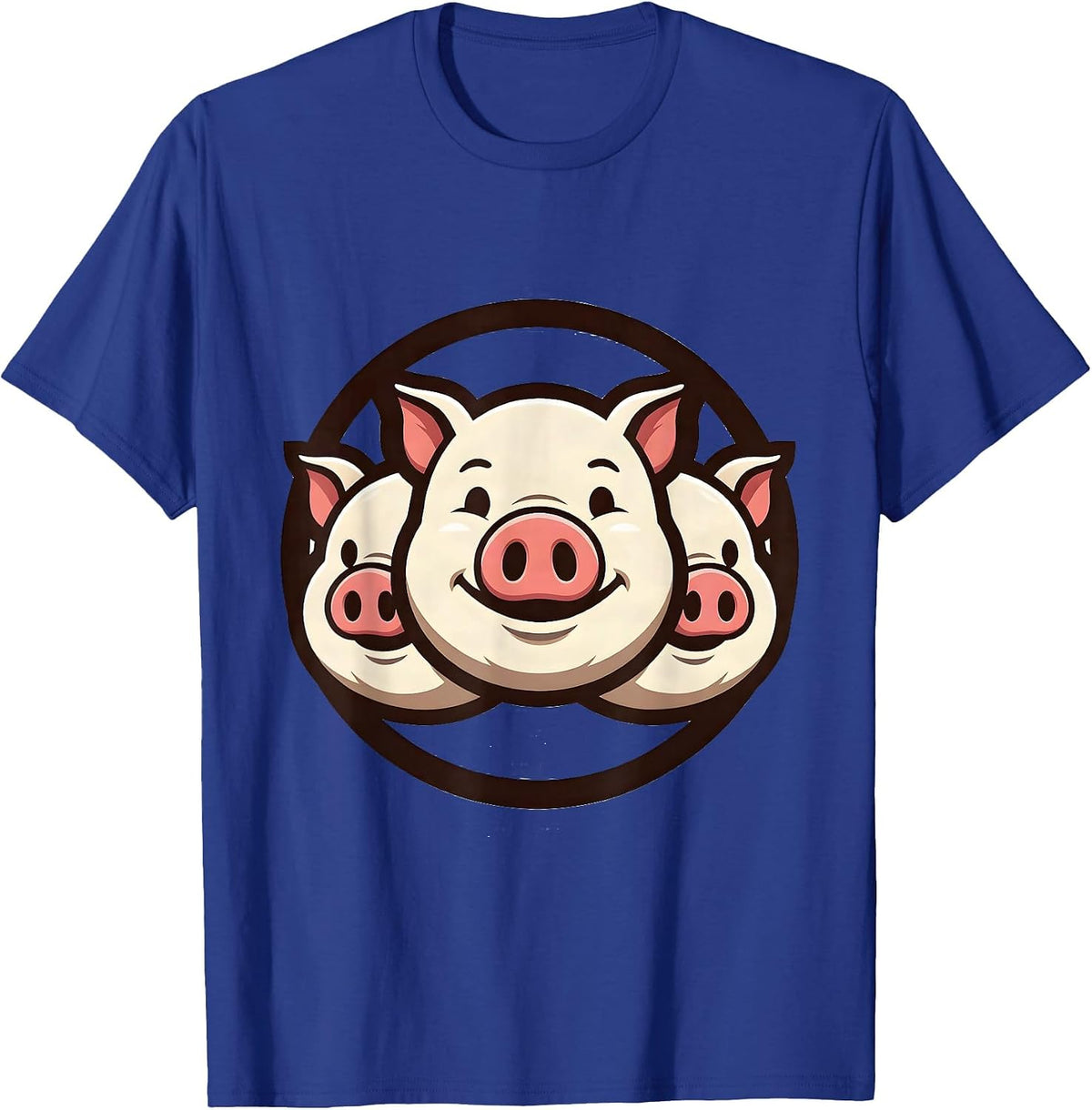 Men's Pig Mascot Logo Funny Pig Lover Novelty Humor T-Shirt - Royal Blue