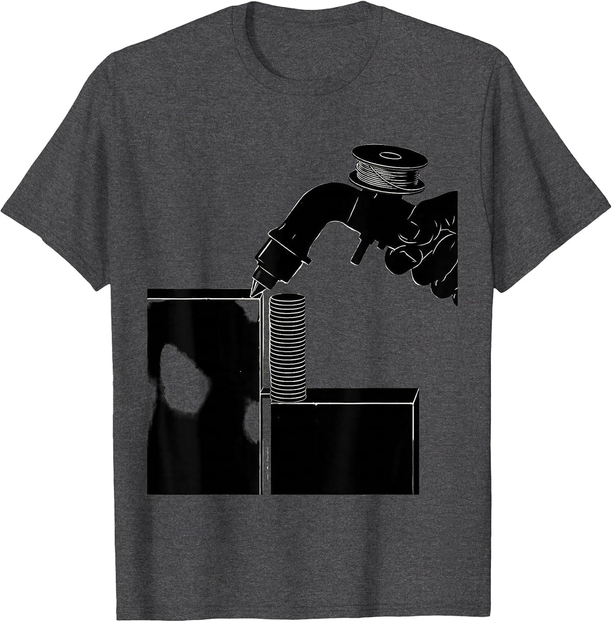 Men's MIG Torch Welding Seam Funny Metal Worker Gift T-Shirt - Dark Heather Grey