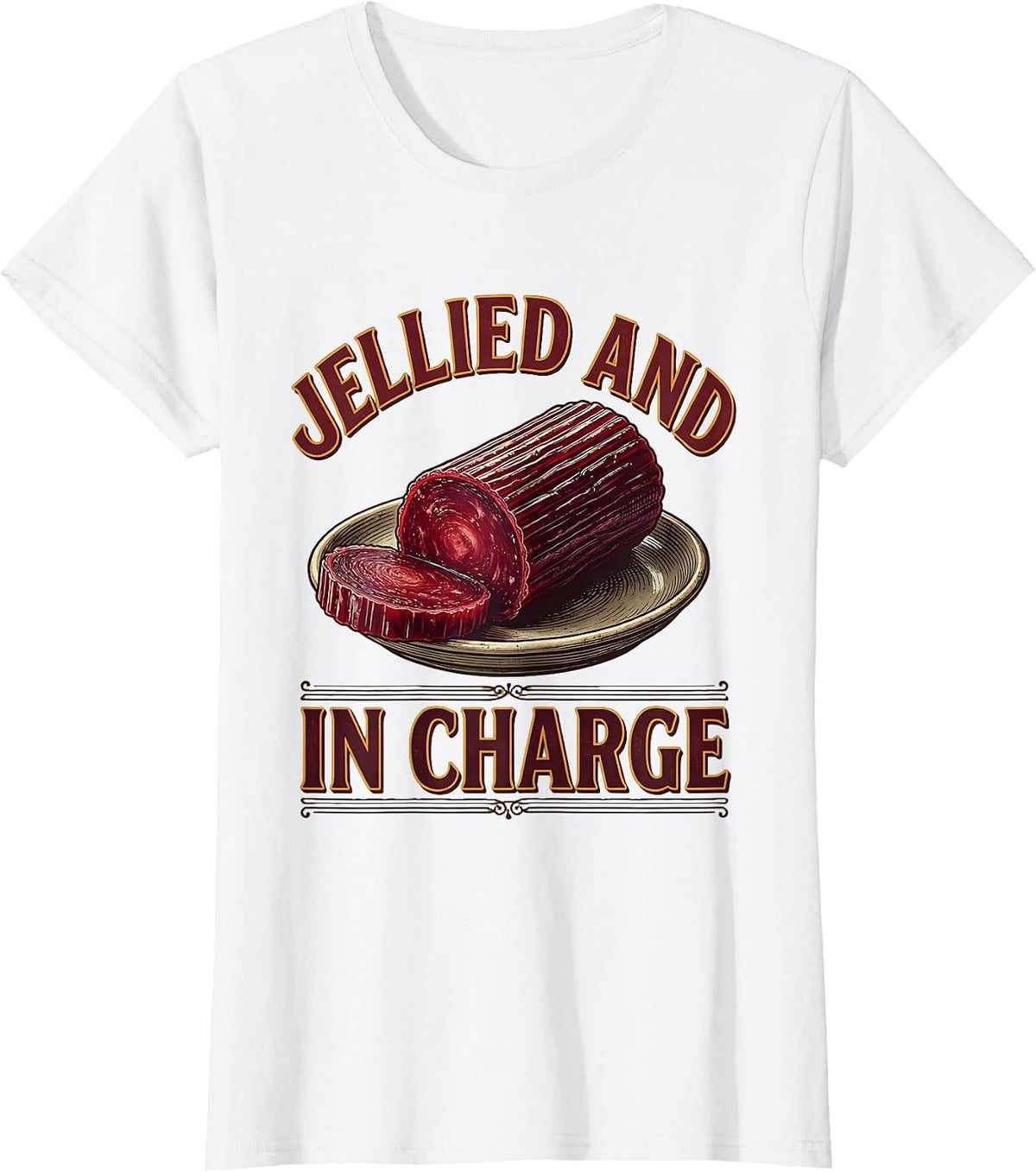 Jellied And In Charge Vintage Funny Thanksgiving Cranberry T-Shirt - White