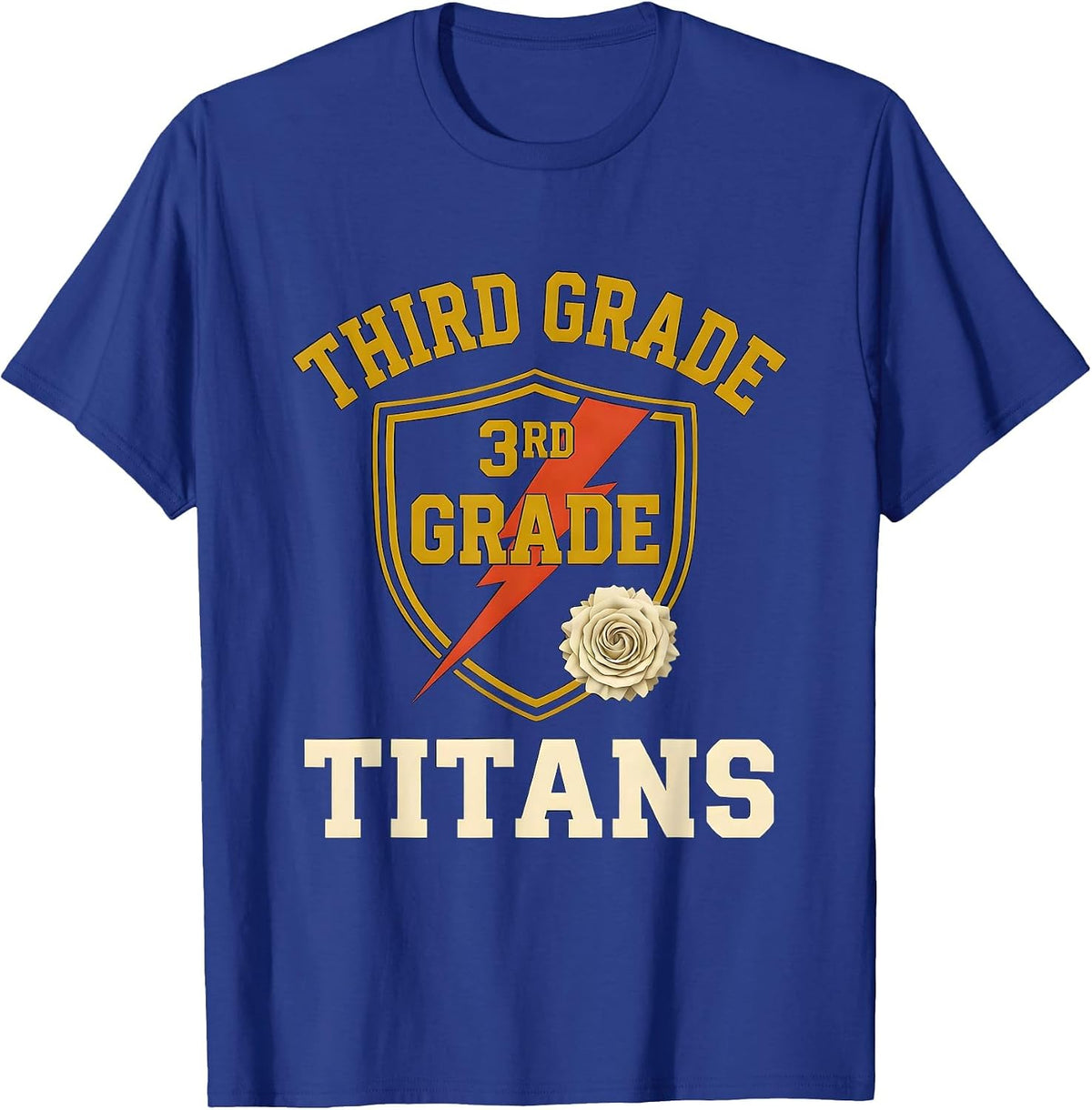 Third Grade Titans Retro Teacher Back To School T-Shirt - Royal Blue