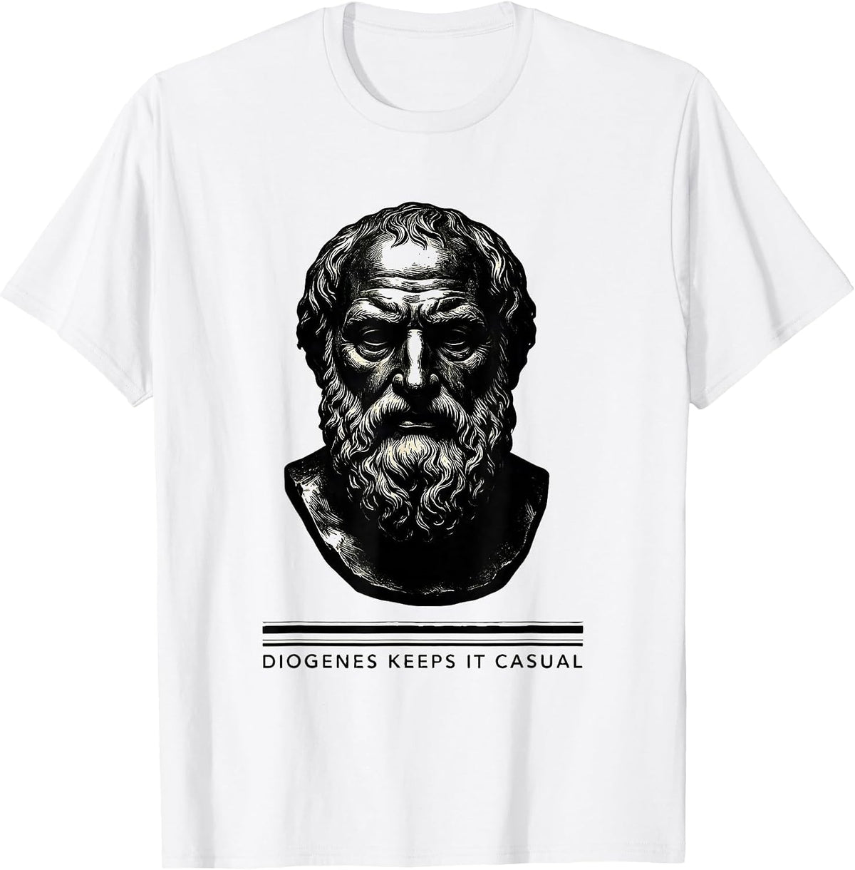 Men's Diogenes Keeps It Casual Funny Philosopher Pun Humor Gift T-Shirt - White