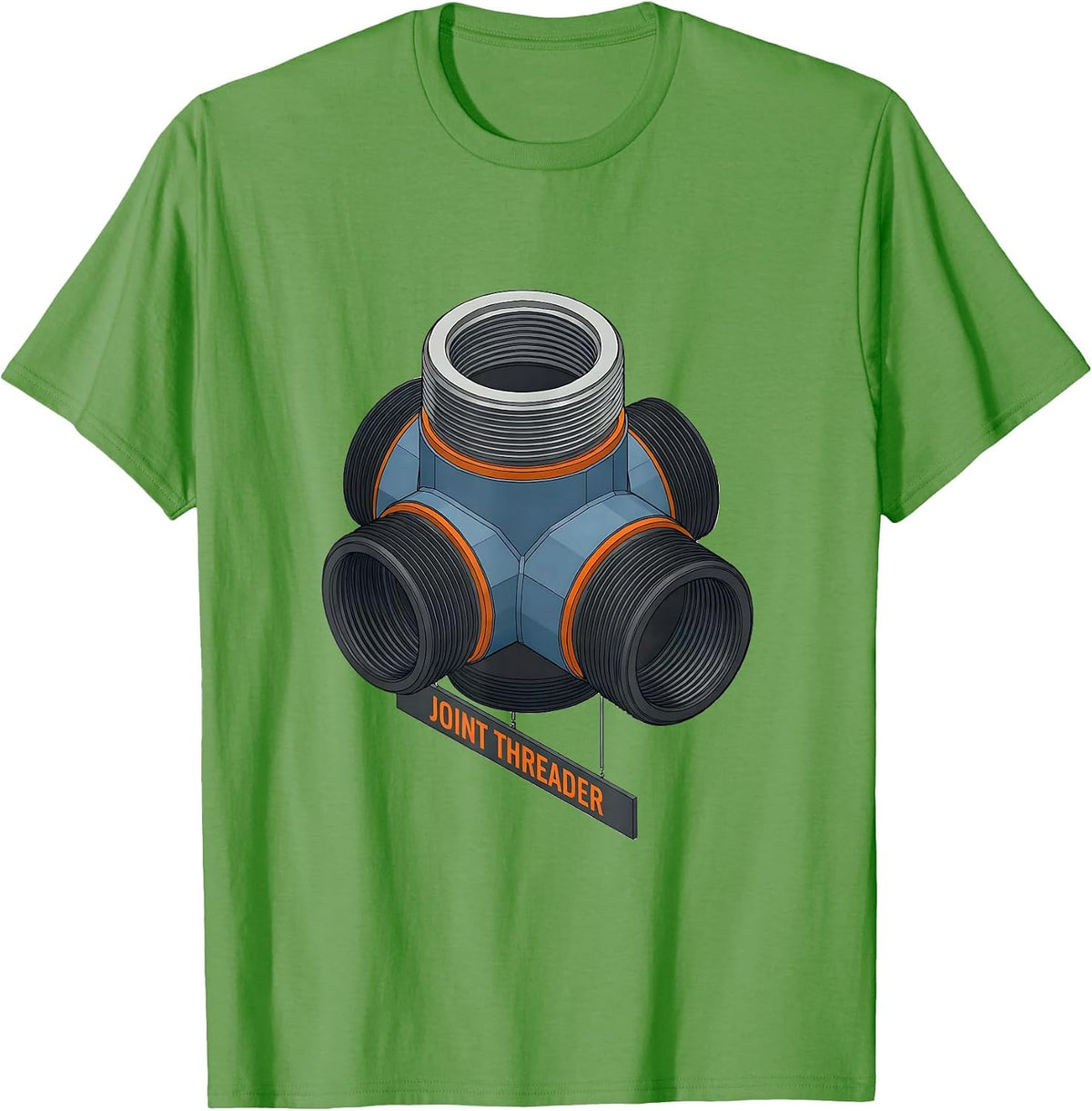 Men's Joint Threader Funny Plumber Pipefitter Occupational Humor T-Shirt - Grass Green