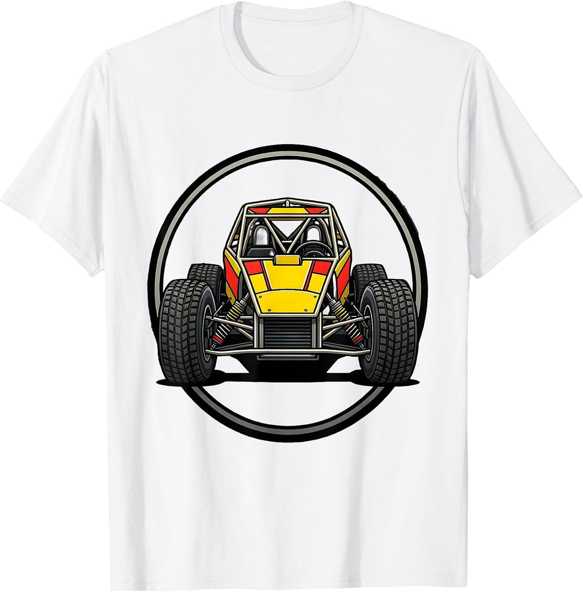 Men's Dirt Track Sprint Car Racing Enthusiast Patriotic Hobbyist T-Shirt - White