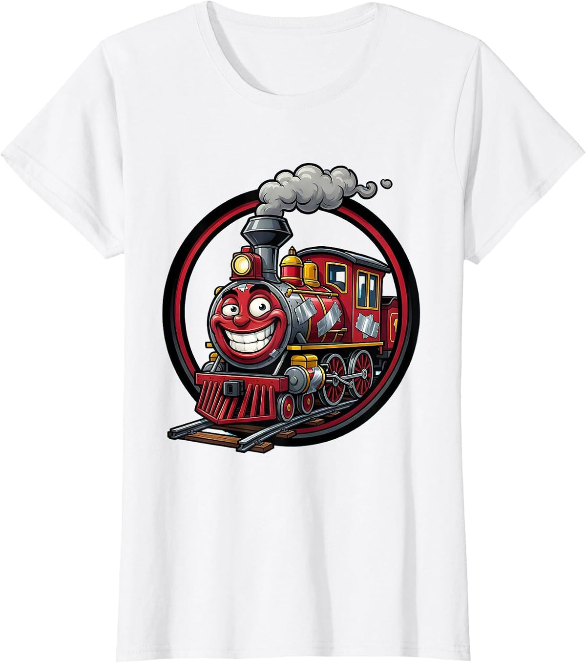 Women's Not Always a Train Wreck Duct Tape Engine T-Shirt - White