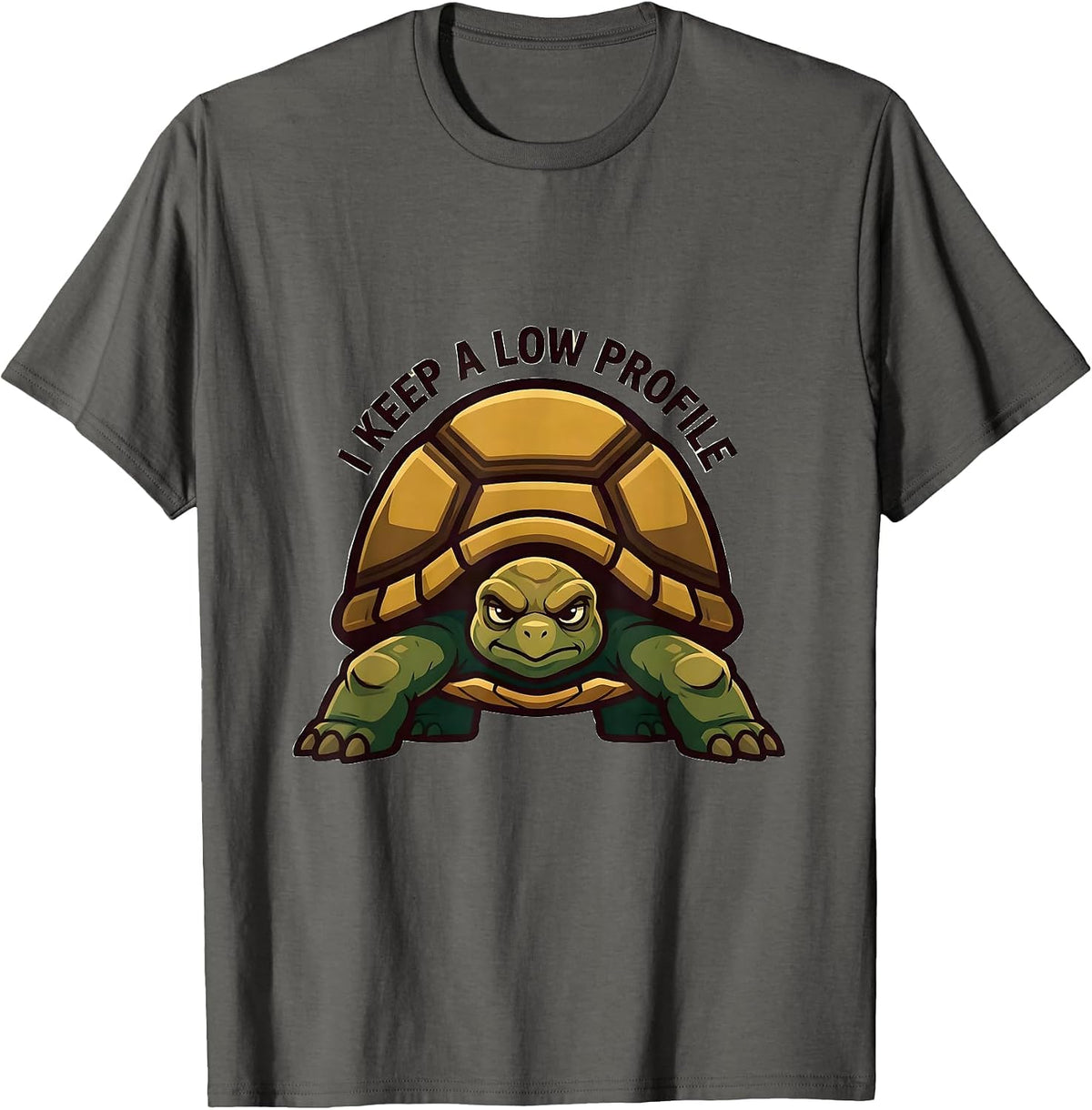 I Keep A Low Profile Funny Tortoise Lover Pet Owner Humor T-Shirt - Asphalt Grey