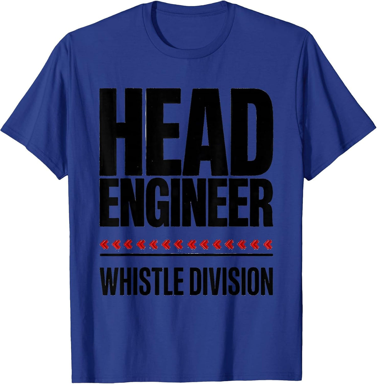 Head Engineer Whistle Division Vintage Train Enthusiast T-Shirt - Royal Blue