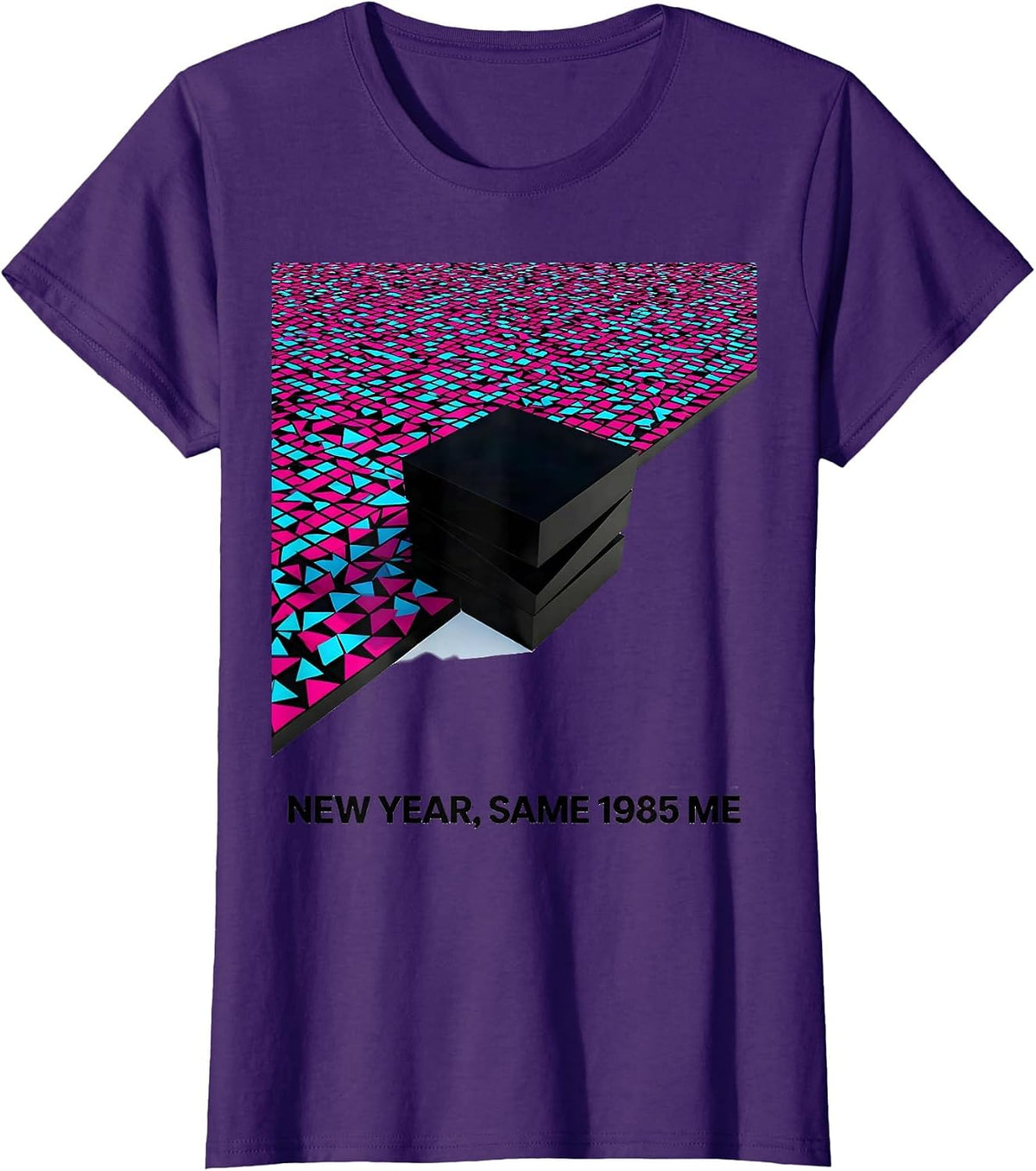 Women's New Year, Same 1985 Me Retro 80s Party Costume Throwback T-Shirt - Purple