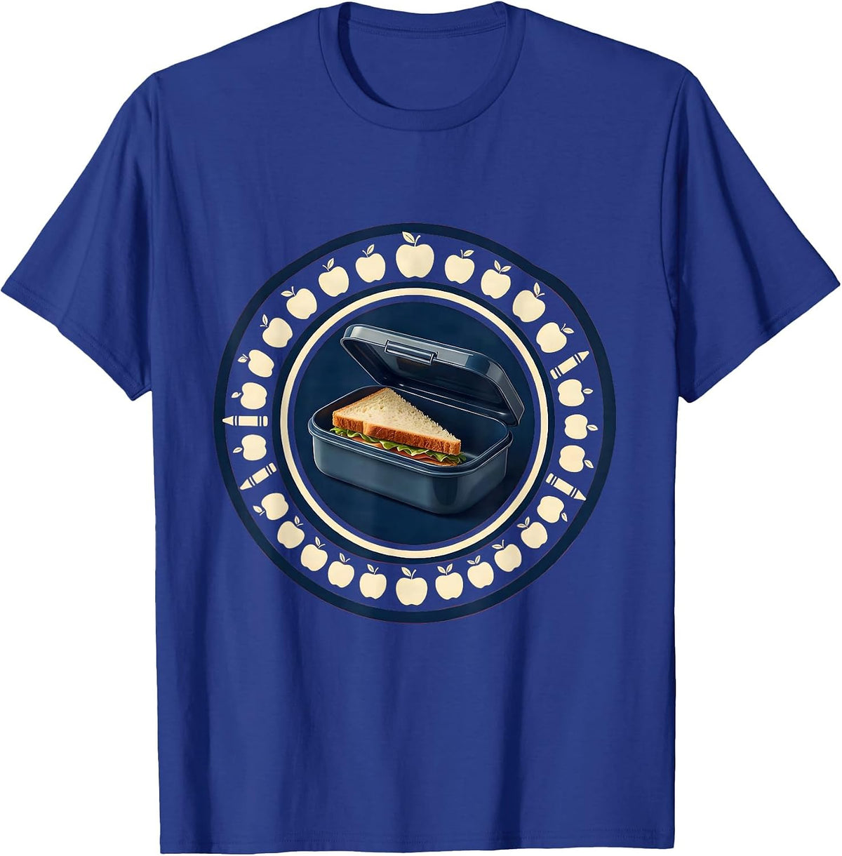 Men's Kindergarten Teacher Lunch Box Graphic T-Shirt - Royal Blue
