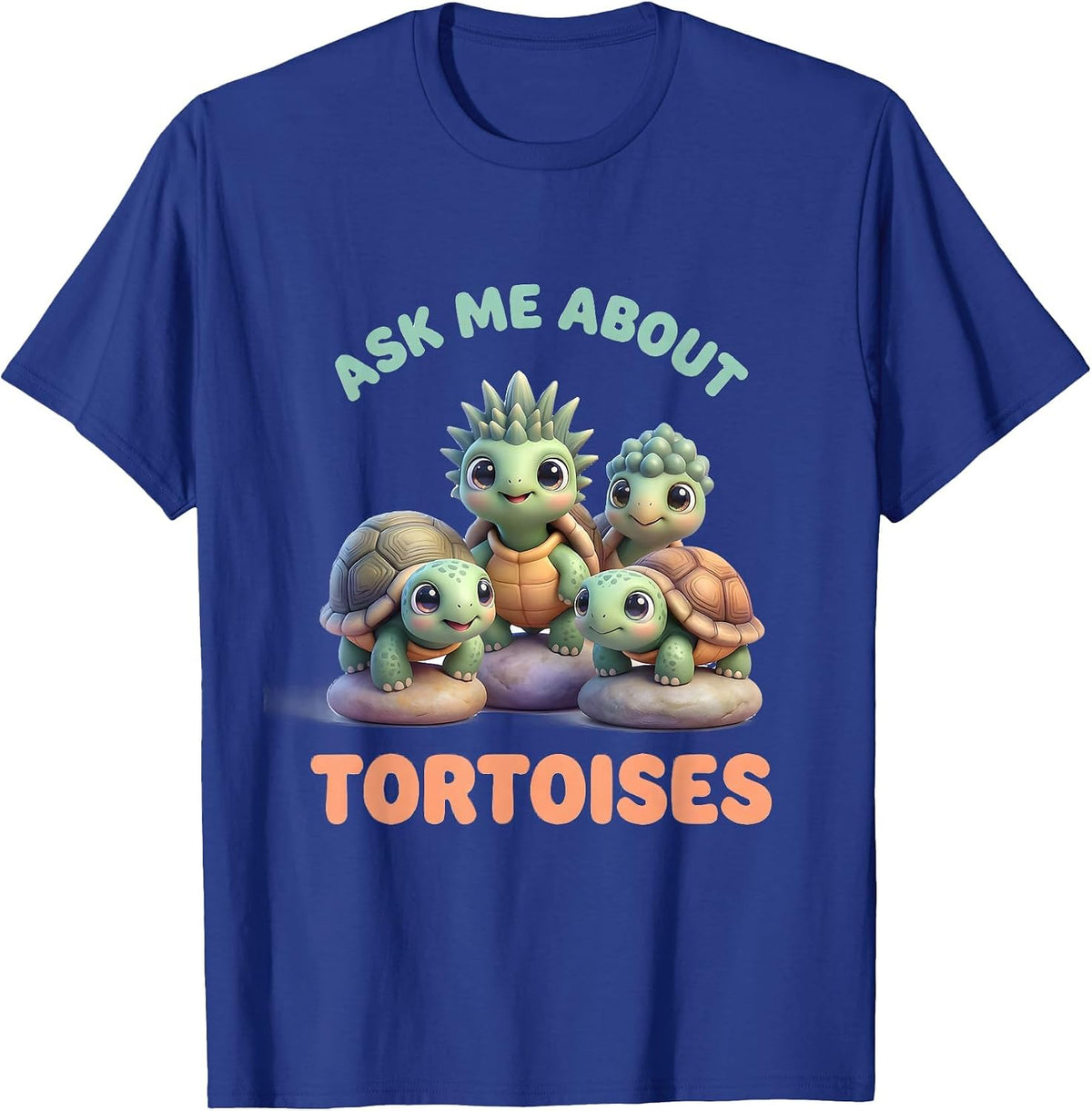 Men's Ask Me About Tortoises Cute Kawaii Reptile Lover Gift T-Shirt - Royal Blue