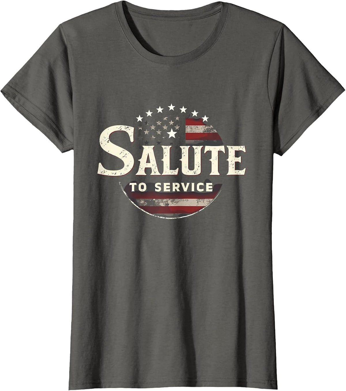Military Pride Support Our Troops Veterans Tribute USA T-Shirt - Asphalt Grey