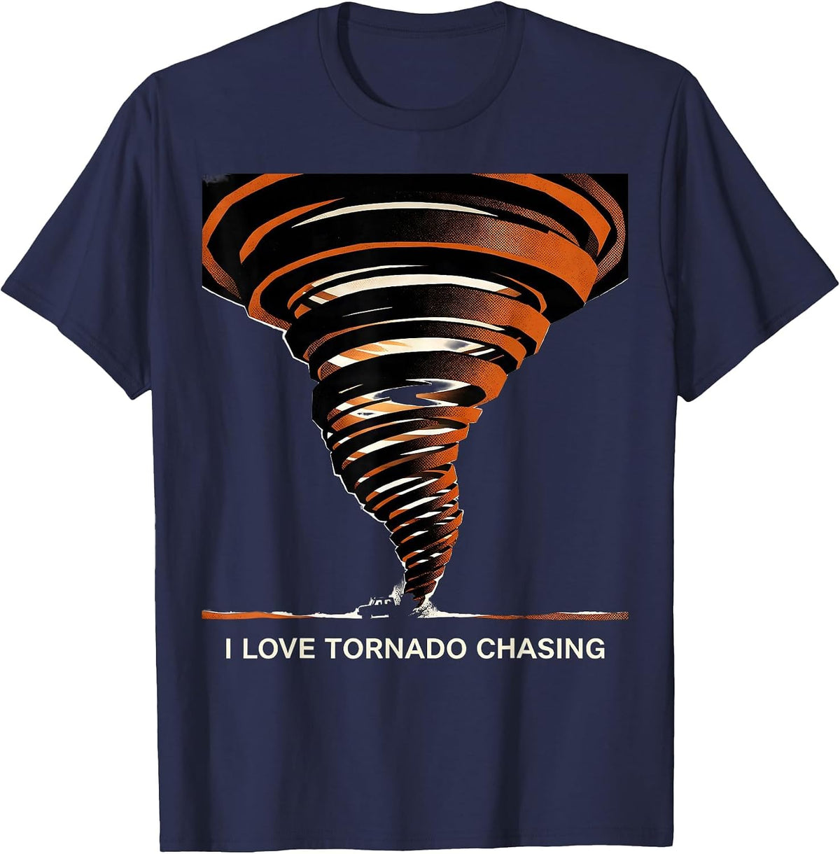 Men's I Love Tornado Chasing Minimalist Storm Chaser Meteorology T-Shirt - Navy Blue