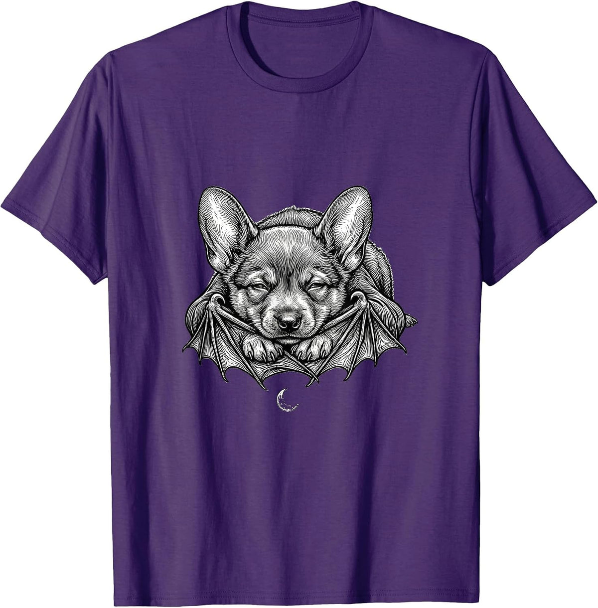 Men's Cute Bat Resting Bat Lover Halloween Nature Humor T-Shirt - Purple