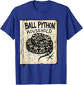 Ball Python Household Hand-Sketched Snake Lover Humor T-Shirt - Royal Blue