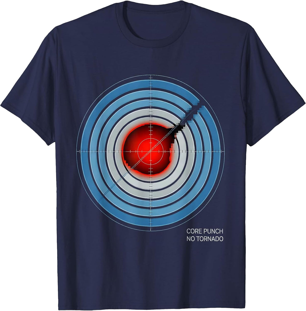 Men's Core Punch, No Tornado Funny Storm Chaser Meteorology T-Shirt - Navy Blue