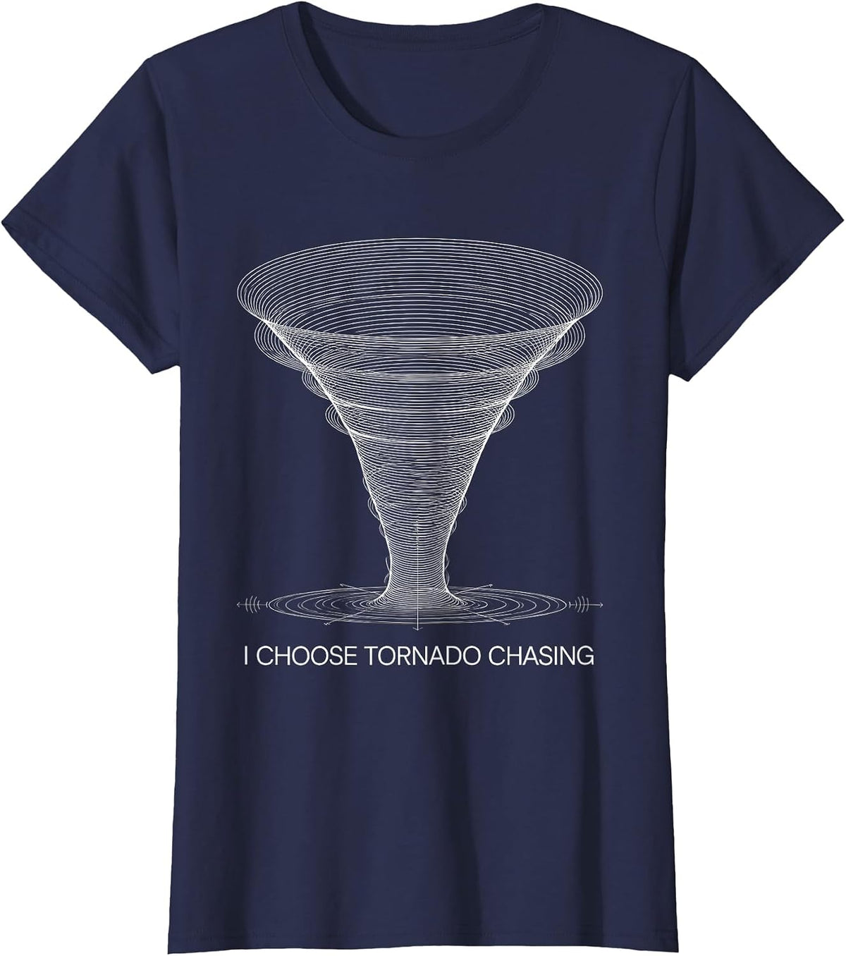 Women's I Choose Tornado Chasing Monochromatic Storm Chaser T-Shirt - Navy Blue