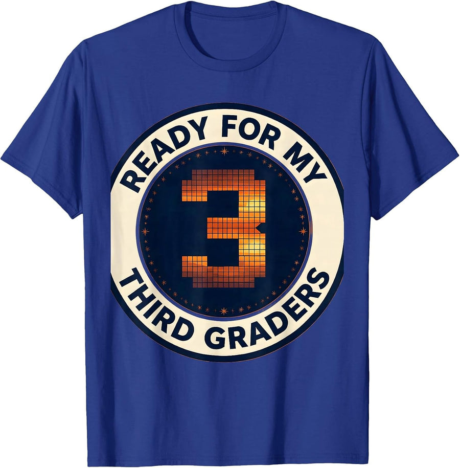 Ready For My Third Graders Retro Teacher Back To School T-Shirt - Royal Blue