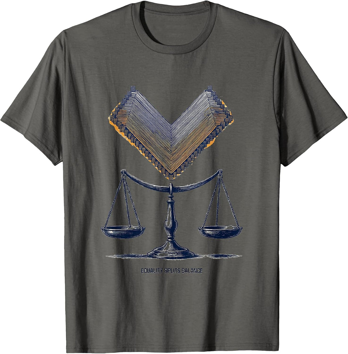Men's Equality Splits Balance Antiracism Math Symbol Teacher Gift T-Shirt - Asphalt Grey