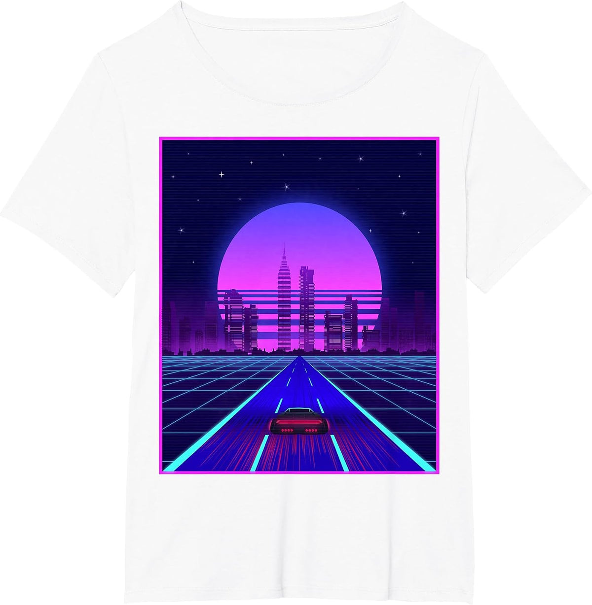 Vaporwave Synthwave Retro Car Outrun Aesthetic Clothes T-Shirt - White