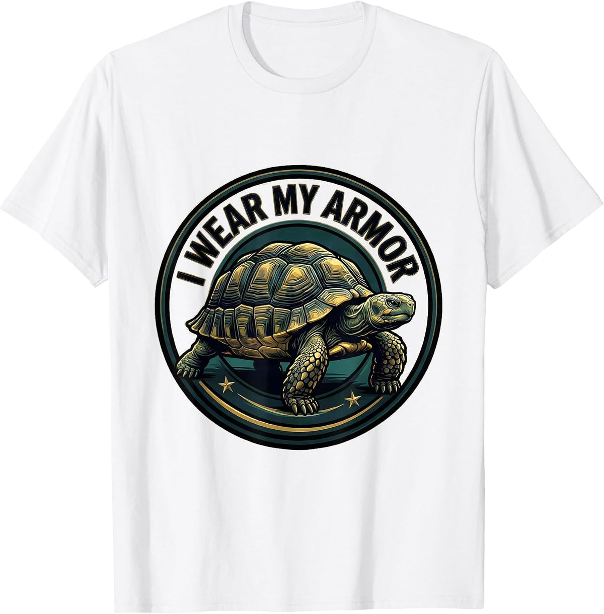 Men's I Wear My Armor Funny Tortoise Lover Pet Owner Humor T-Shirt - White