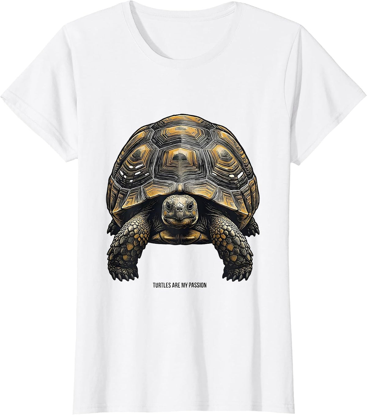 Women's Turtles Are My Passion Linocut Turtle Lover Gift T-Shirt - White