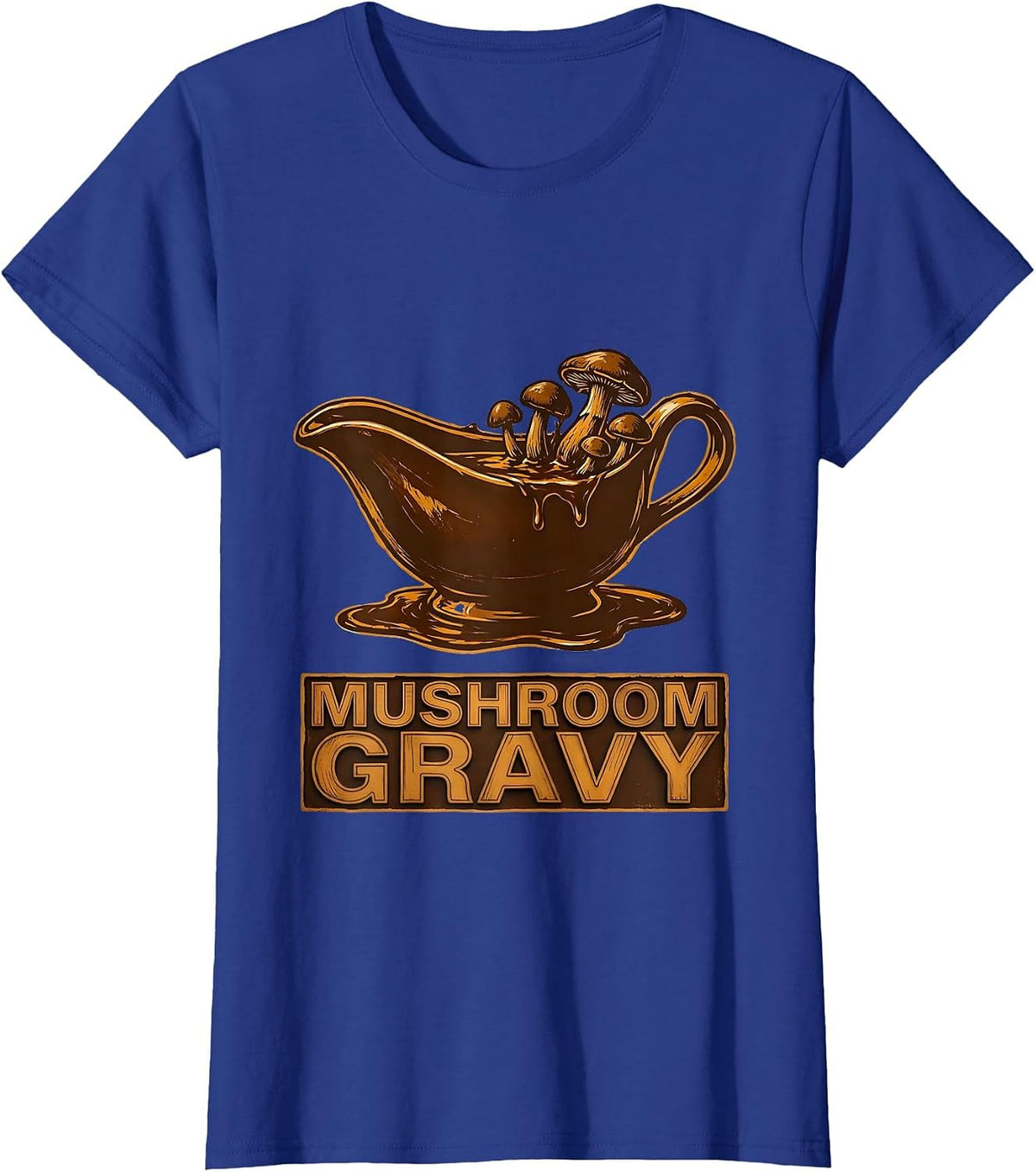 Women's Mushroom Gravy Bootleg 90's Rap Rock Vintage Funny T-Shirt - Royal Blue