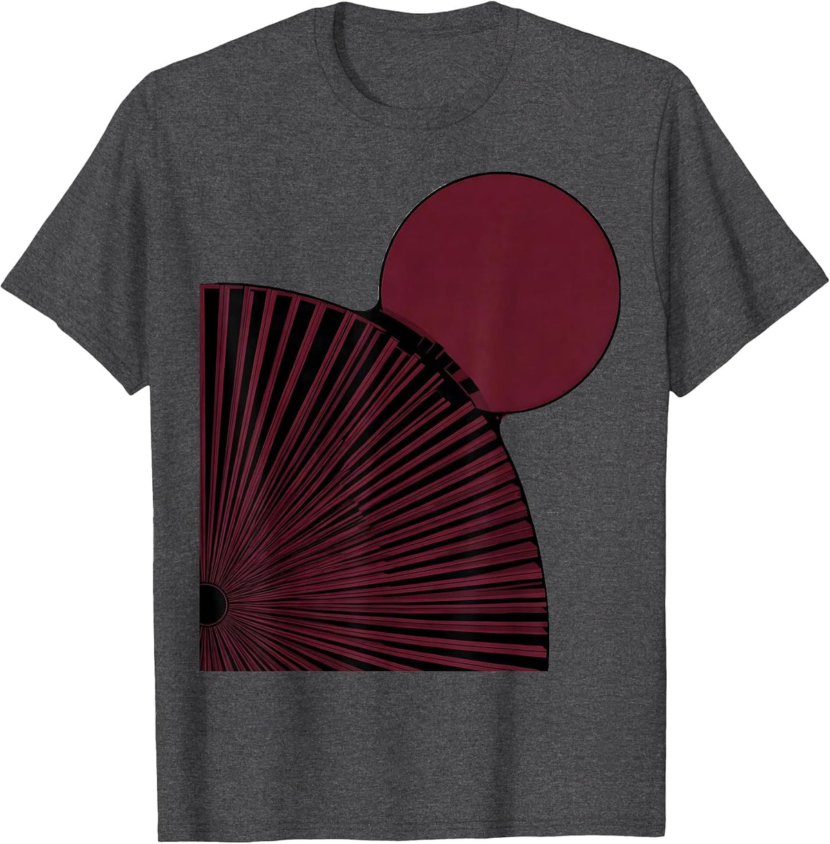 Men's Radial Fan Geometric Cranberry Sauce Thanksgiving Food Humor T-Shirt - Dark Heather Grey