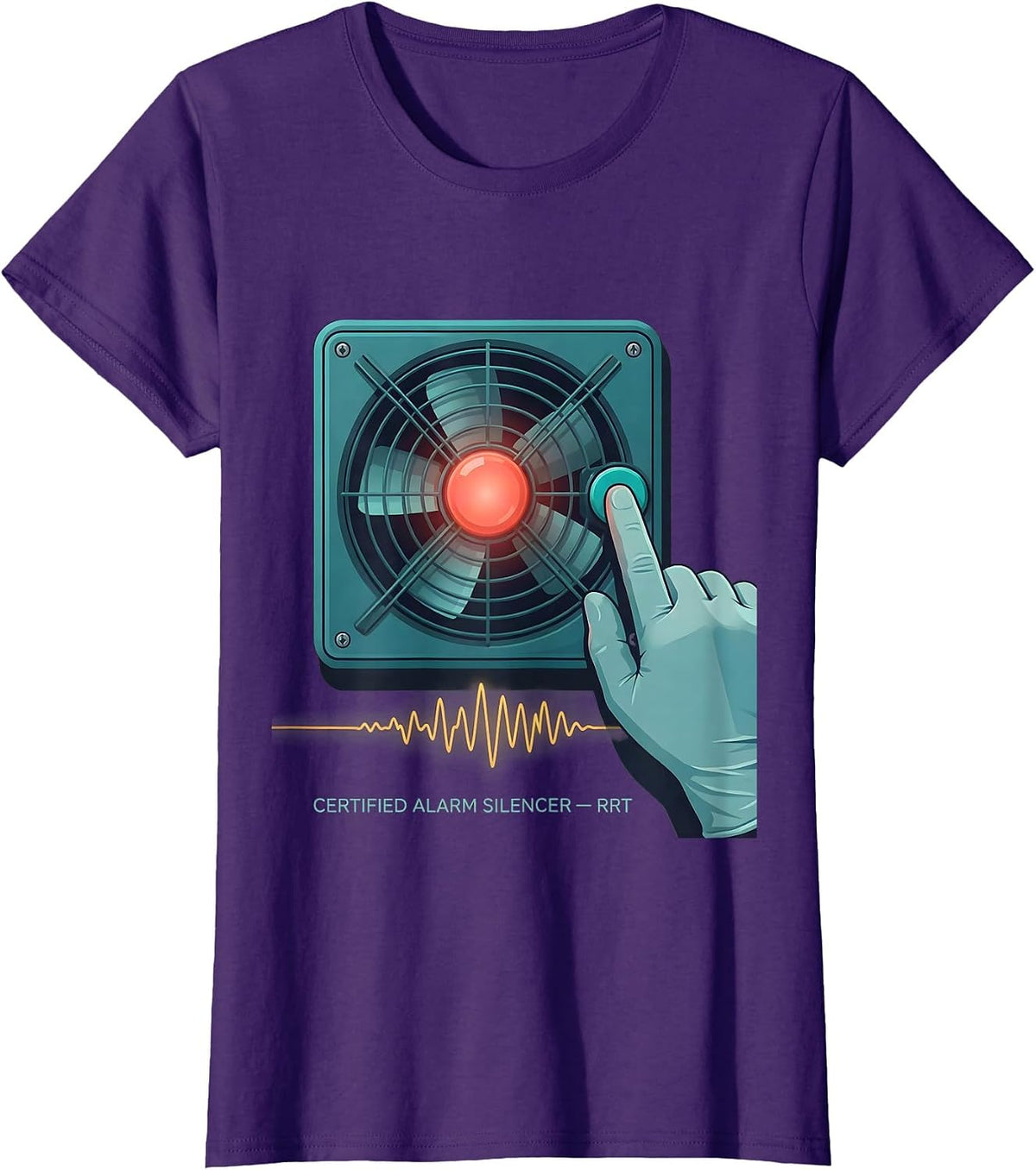 Certified Alarm Silencer RRT Funny Respiratory Therapist RT T-Shirt - Purple